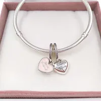 Annajewel 925 Sterling Silver Beads Best Friends Charm Pink Charms pasuje do European Pandora Styl Bransoletki Biżuteria Naszyjnik 791950CZ