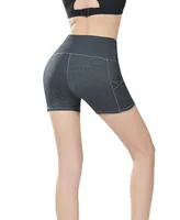 New Womens Sports Gym Teléfono de compresión Desgaste de la bolsa bajo la capa base Mujeres pantalones cortos atléticos medias sólidas yoga pantalones cortos corriendo pantalones 01