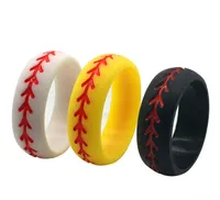 Silicone Wedding Ring for Men Baseball,3 Packs Comfortable Fit, 2.5 mm Thickness,from The Latest Artist Design Innovations to Leading Edge Comfort