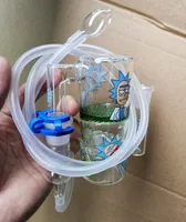 Hot Selling Portable Smoking Bong Glass Ash Catcher Honeycomb Turbine Perc Glass Ashcatcher med silikonrör dhpingell