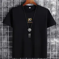 Tasarımcı Erkek Pamuk T Shirt Yaz Basit Streetwear PK Baskılı Moda Rahat Tshirt Hip Hop Polo Erkekler Tee T-Shirt Beyaz Siyah Boyutu 6XL