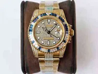 ROF Diamond Watch 40mm Mens relógios 2836 Movimento mecânico totalmente automático Sapphire Prova FRP Case Strap Gold Men Relógios