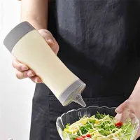 Salat Melkflasche Kunststoff Senf Küchenzubehör Sauce Squeeze Bequemes Silikon Milchgewürzwerkzeug 210423