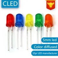 Lampor 1000PCS Färg diffunderad 5mm Ljus LED-lampor Röd / Grön / Blå / Gul / Vit LED Lampa Lightin Diode