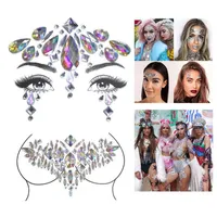 Temporary Tattoos Meancere Festival Face Jewels Crystal Body Stickers Makeup Chest Tattoo Gems Glitter Rhinestones For Party Dress Up