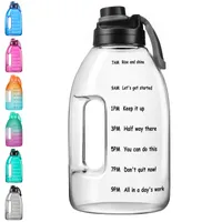1 gallon Large Capacity Gradient color Water Bottle High Temperature Leakproof Time Marker Outdoor Sports Student Gym Training Camping Running Plastic