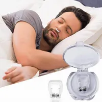 Silikon Magnetic Anti Snore Stop Schnarchen Einstellung Nasenclip Sleep Tablett Schlafhilfe Apnea Guard Nachtgerät mit klarem Fall