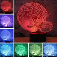 Fußball Freundschaftsgeschenke 3D-LED-Nachtlicht 7 Farbwechsel Gebäude USB-optische Illusion Home Decor Tischlampe Neuheit Beleuchtung