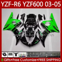 OEM Fairings for Yamaha YZF-R6 YZF R 6 600 CC YZF600 YZFR6 03 04 05 Kropp 95NO.19 YZF R6 600CC 2003 2004 2005 Cowling YZF-600 03-05 Motorcykel Kroppskit Green Flames