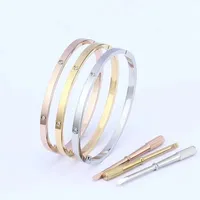 tennis bracelet love bracelet women bangle silver gold narrow lovely fashion jewelry stainless steel material With screwdriver bracelets mens bangles jewellery