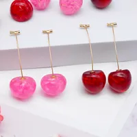 2021 Süße Kirsche Tropfen Ohrring für Frauen Niedliche Multicolor Obst Ohrringe Frau Frühling Sommer Explosionen Mädchen Zubehör