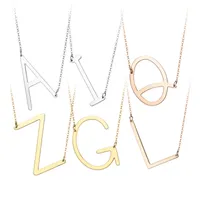 Mode Nouvelle en acier inoxydable A-Z Français Lettre Collier Argent Gold Plaqué Capital Alphabet Initial Pendentif Colliers pour femmes Bijoux Cadeau