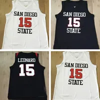 NCAA High Top College San Diego State Jerseys 15 Kawhi Leonard Jersey Basketball draagt ​​Black Whitemen Alle gestikte kleur voor sportfans kwaliteit