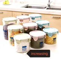 Storage Bottles & Jars Household Sealed Multifunctional Kitchen Transparent Plastic Round Food With Lid