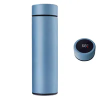 Smart Deckel Wasserflasche Edelstahl intelligente Thermoskassen Temperaturanzeige Vakuum tragbare LED -Bildschirmsuppe Kaffee Isolierung Tassen Becher Hy0009
