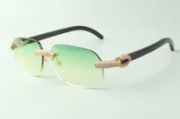 Óculos de sol de diamantes micro-pavimentados de vendas diretas 3524024 com óculos de grife de búfalo preto, tamanho: 18-140 mm