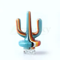 DHL!!! Beracky Cactus Glass Smoking Spinning Carb Cap Unique 35mmOD Colored Heady Caps For Beveled Edge Quartz Banger Nails Water Bongs Dab Oil Rigs Pipes