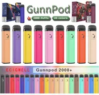 Gunnpod 2000 Puffs shisha time Disposable Vape Pen E Cigarette Deivce With 1250mAh 18350 Battery 8ml Pod 20 Colors Smoking Vapes Kit puff plus xxl bang maskking pro gt