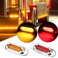 Lumières de secours Leesee Coin côté marqueur de voiture de voiture Turn Signals 16 LED Flash Light 12V / 24V Red Jaune pour camion Remorque Van Coureuse de bus