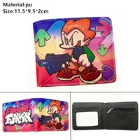 Wallets Friday Night Funkin PU Short Wallet Coin Pocket Student Colour Bifold Casual Po Card Holder Leather Boys Girls Cartoon Purses