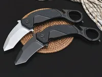 Top-Qualitäts-Flipper-Klappklauenmesser N690 Black Titan-beschichtete / weiße Steinwaschklinge Aluminium-Griff-Karambit-Messer