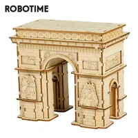 Robotim 3D Wooden Pusselspel Arc de Triomphe Modell Leksaker för barn Barngåva TG502 Rolife AA220314