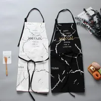Schorten schort voor vrouwen mode creatieve marmeren korrel ontwerp katoen keuken tool levert zwart mier wit goud schort