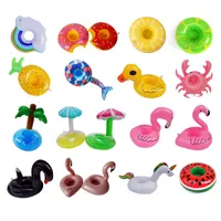 Aufblasbare Flamingo-Getränke-Tasse Halter Pool Floats Bar-Untersetzer Floatationsgeräte Kinder Bad-Spielzeug Kleine Größe, die Sie wählen können