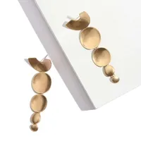 Flatefoosie Vintage Round Long Dangle earrings for women gold Silver Color Geometric Hange Drop Earring民族ファッションジュエリーシャンデリア
