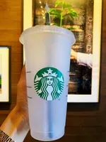 Germaid Boddess Starbucks 24oz / 710 мл пластиковые кружки Tumbler многоразовые четкие питьевые плоские нижние колонны формы крышки соломенные чашки кружка