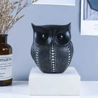 14cm Cute Owl Resin Model Statue Porch Living Room Desktop Modern Minimalist Crafts Home Decoration Ornaments Gifts