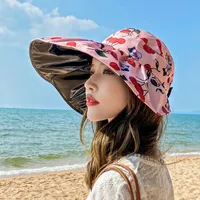 2021 kadın plaj büyük brim yaz seyahat güneş kremi şapka seyahat tatil moda vahşi güneş şapkaları