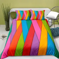 Yatak takımları ev tekstil baskılı soyut renkler yorgan kapağı yastık kılıfı 2/3pcs US/AE/UE tam boy kraliçe seti