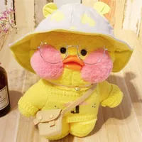 30 cm Pembe Lalafanfan Kawaii Cafe Mimi Sarı Ördek Peluş Oyuncak Sevimli Dolması Bebek Yumuşak Hayvan Bebekler Çocuk Kawaii Peluş Oyuncaklar RAG Doll 220209