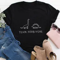 Team T-shirt féminin Herbivore 100% coton Tshirt Unisexe Funny Summer décontracté O-cou à manches courtes sur les chemises végétariennes végétariennes