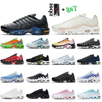 Erkekler Kadınlar Artı TN Koşu Ayakkabıları TNS Siyah Sarı Pembe Üç Kişilik Beyaz Yılan Derisi Sneakers Kaomoji Halkımı Öpücük Sherbert Eğitmenler Boyutu 36-46 EUR