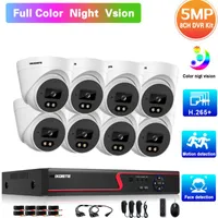 H.265 CCTV DVR Home Dome Security Camera System 5MP 8CH Kit Color Night Vision Indoor Video Surveillance Wireless Kits