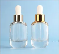 NewFashion Glass Gotper Bottle 30ml Clear Sesent Steal Cosmetic Contailing Packaging 1oz, Serum Glass-Bottle Gotpers RRA10777