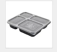 2021 4 отсеков Продукты питания PP Убирайте пищевые упаковочные коробки Высококачественные одноразовые Bento Box для отеля