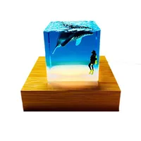 Nattljus Sovrum Dekoration DIY Ocean Whale Humpback Resin Light Indoor Bedside Lamp Home Lighting Children's Fancy