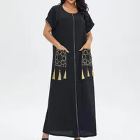 Ethnic Clothing Caftan Djellaba For Women Abaya Turkish 2021 Adult Fashion Stitching Split Skirt Dress Loose Sub Middle Sexy Robe