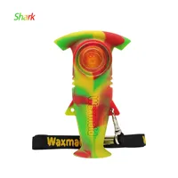Sold by carton stock in US Waxmaid Shark shaped smoking Hand Pipe tobacco silicone mini rigs 6 mixed colors gift box package