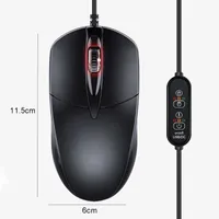 Mice N84B Multifunction Optical Mouse 3-Button Wired Gaming Heating Warmer Hands Corded For Left And Right Use