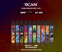 VCAN HONOR PRO Dispositivo desechable Cigarrillos 5000 Puffs Vapelas rellenas de vapas recargables Batería recargable Aviliable Puff XXL Plus
