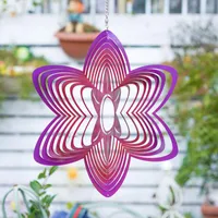 Tuin Kinetic 3D Metalen Wind Chime Spinner met S haak Outdoor Living Rotating Chimes voor Home Room Decor Decoratieve objecten Beeldjes