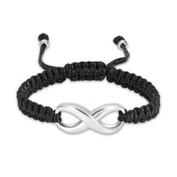 Bangle Infinity Cremation Bracelet para Cinzas artesanal Trançado preto corda ajustável banda de pulso lembrança urna memorial jóias