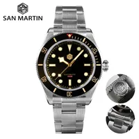 San Martin Homens de Luxo Assista 40mm mergulhador BB58 Vintage Negócios Automático Relógios de Pulso Feminino Links Femininos Sapphire 20 Bar Retro Clock 220122
