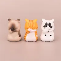 Japan Style Cute Cute Cat Ornements Kawaii Chambre Décor Anime Action Figurines Poupée Miniature Statuette Figurine Accueil Décoration 211108