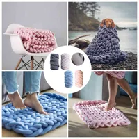 1PC 0.5 1KG Thick Super Bulky Chunky Yarn For Hand Knitting Crochet Soft Big Cotton DIY Blanket Arm Knitting Roving Spinning Yarn Y211129