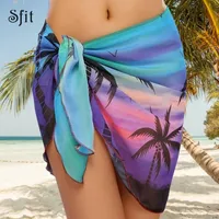 Women Beach Taild 2021 Summer Sexy Bikini Coverps Wrap Skirt Cover Printed Ups Beachwear Women's Women